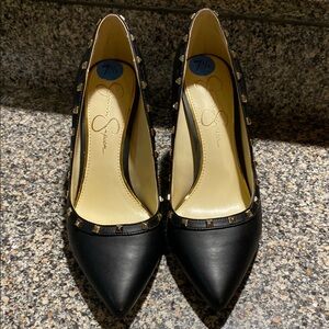 Jessica Simpson Black Studded Heels